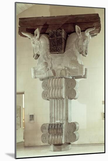 Capital in Persian Style, Column in Apadana, Palace of Darius the Great at Susa, Iran, c. 500 BC-null-Mounted Giclee Print