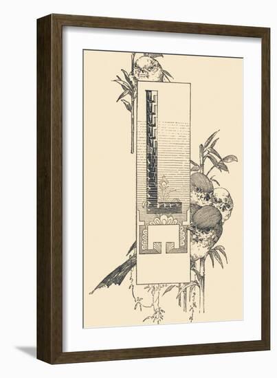 Capital Letter L Decorated with Plant and Bird Motifs .,1880 (Illustration)-Jules Auguste Habert-dys-Framed Giclee Print