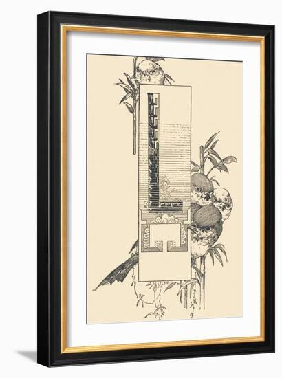 Capital Letter L Decorated with Plant and Bird Motifs .,1880 (Illustration)-Jules Auguste Habert-dys-Framed Giclee Print