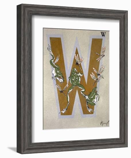 Capital Letter W, from L'Art Croquis D'Animaux, Published Paris, c.1920-Jean Saude-Framed Giclee Print