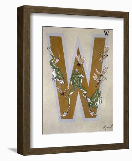 Capital Letter W, from L'Art Croquis D'Animaux, Published Paris, c.1920-Jean Saude-Framed Giclee Print