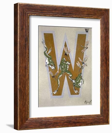 Capital Letter W, from L'Art Croquis D'Animaux, Published Paris, c.1920-Jean Saude-Framed Giclee Print