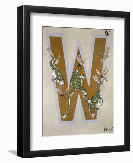 Capital Letter W, from L'Art Croquis D'Animaux, Published Paris, c.1920-Jean Saude-Framed Giclee Print