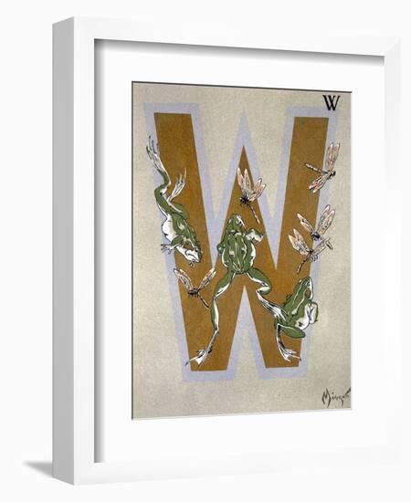 Capital Letter W, from L'Art Croquis D'Animaux, Published Paris, c.1920-Jean Saude-Framed Giclee Print