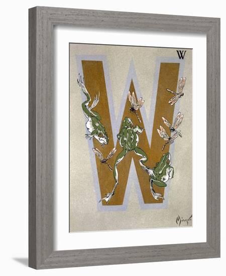 Capital Letter W, from L'Art Croquis D'Animaux, Published Paris, c.1920-Jean Saude-Framed Giclee Print