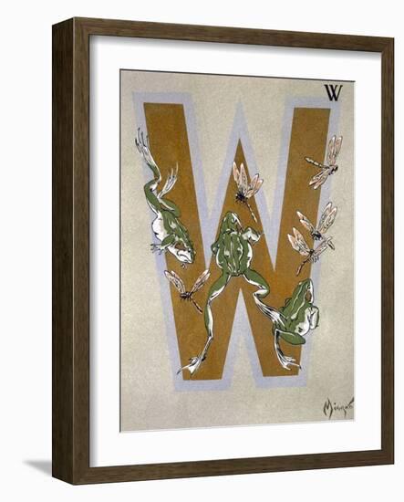 Capital Letter W, from L'Art Croquis D'Animaux, Published Paris, c.1920-Jean Saude-Framed Giclee Print