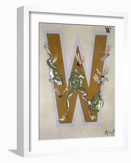 Capital Letter W, from L'Art Croquis D'Animaux, Published Paris, c.1920-Jean Saude-Framed Giclee Print