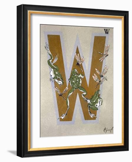 Capital Letter W, from L'Art Croquis D'Animaux, Published Paris, c.1920-Jean Saude-Framed Giclee Print