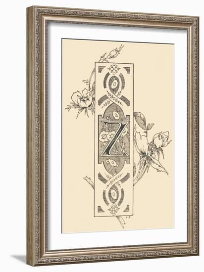 Capital Letter Z Decorated with Plant Motifs. ,1880 (Illustration)-Jules Auguste Habert-dys-Framed Giclee Print