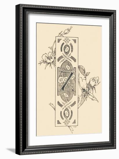 Capital Letter Z Decorated with Plant Motifs. ,1880 (Illustration)-Jules Auguste Habert-dys-Framed Giclee Print