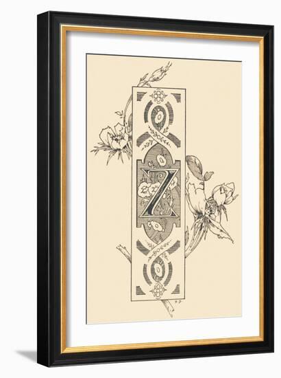 Capital Letter Z Decorated with Plant Motifs. ,1880 (Illustration)-Jules Auguste Habert-dys-Framed Giclee Print
