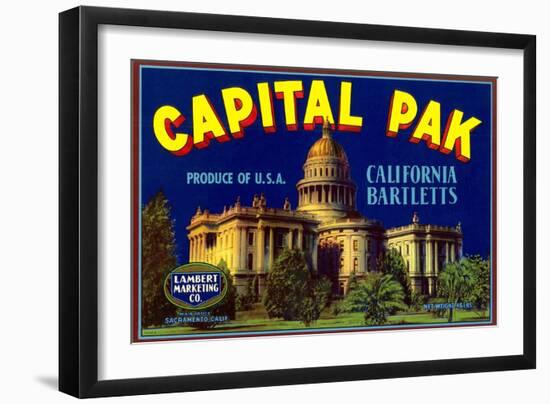 Capital Pak Pear Label-null-Framed Art Print