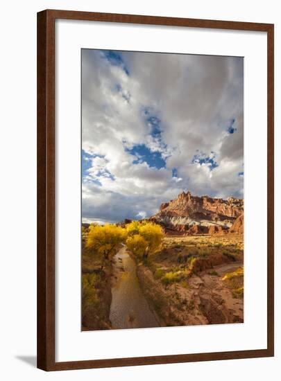 Capital Reef National Park. Autumn Reflections, the Castle and Sulphur Creek-Judith Zimmerman-Framed Photographic Print