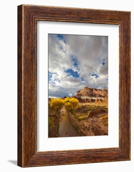 Capital Reef National Park. Autumn Reflections, the Castle and Sulphur Creek-Judith Zimmerman-Framed Photographic Print