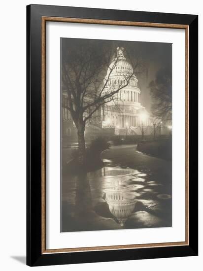 Capitol at Night, Washington, D.C.-null-Framed Art Print