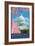 Capitol Building and Cherry Blossoms - Washington DC-Lantern Press-Framed Art Print