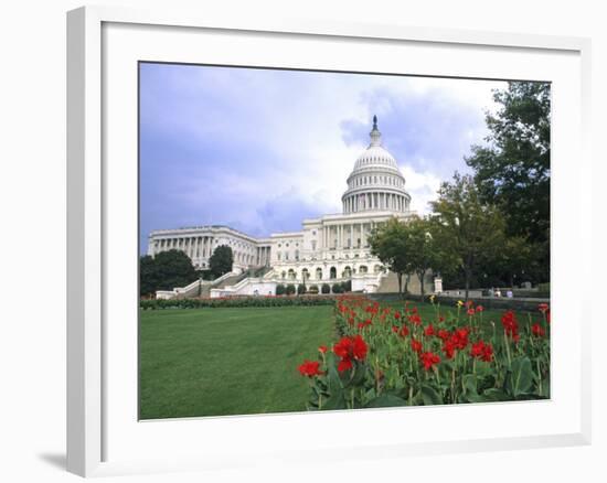 Capitol Building and Colorful Flowers, Washington DC, USA-Bill Bachmann-Framed Photographic Print