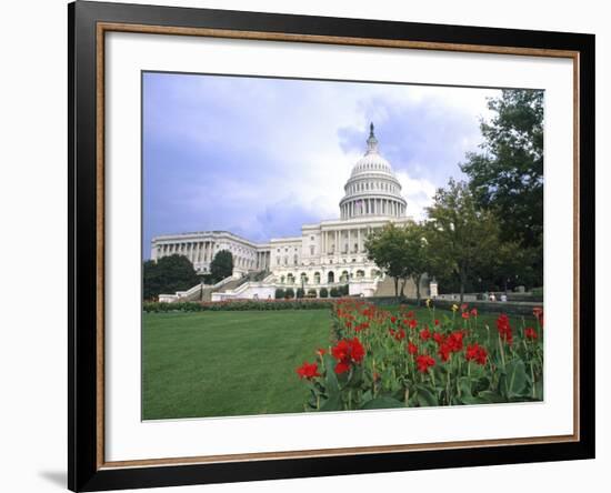 Capitol Building and Colorful Flowers, Washington DC, USA-Bill Bachmann-Framed Photographic Print