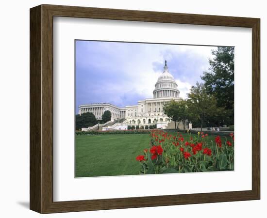 Capitol Building and Colorful Flowers, Washington DC, USA-Bill Bachmann-Framed Photographic Print