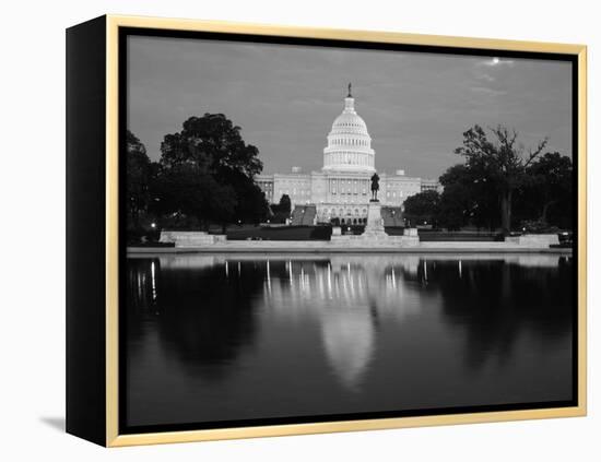 Capitol Building at Dusk, Washington DC, USA-Walter Bibikow-Framed Premier Image Canvas