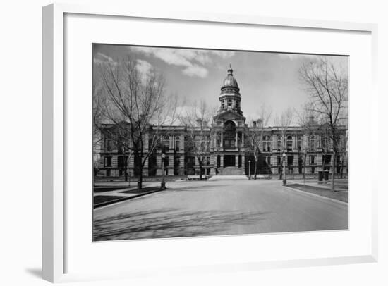 Capitol Building at the End of a Cheyenne Street-null-Framed Photographic Print