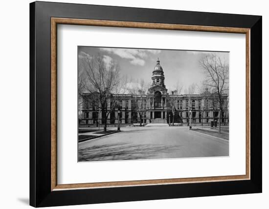Capitol Building at the End of a Cheyenne Street-null-Framed Photographic Print