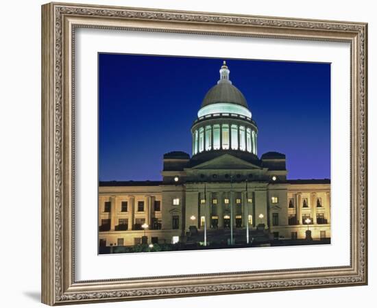 Capitol Building at Twilight, Little Rock, Arkansas-Dennis Flaherty-Framed Photographic Print