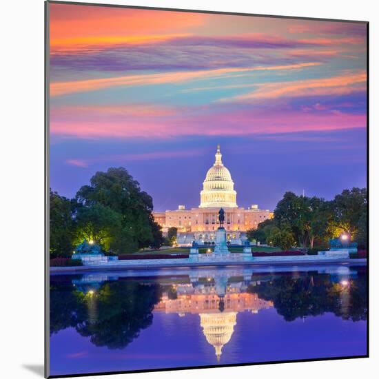 Capitol Building Sunset Congress of USA Washington DC US-holbox-Mounted Photographic Print