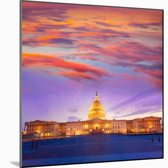 Capitol Building Washington DC Sunset at US Congress USA-holbox-Mounted Photographic Print