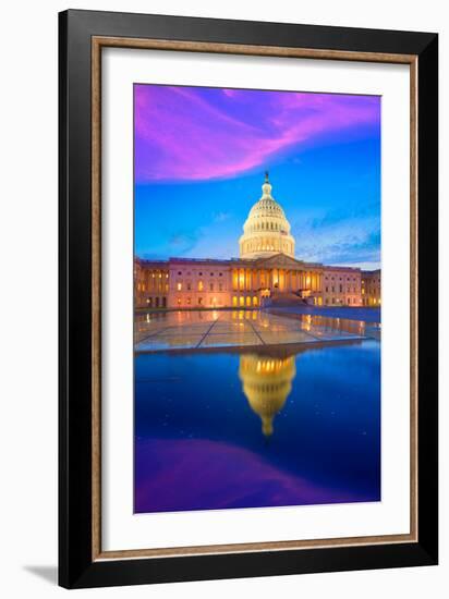 Capitol Building Washington DC Sunset at US Congress USA-holbox-Framed Photographic Print