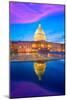 Capitol Building Washington DC Sunset at US Congress USA-holbox-Mounted Photographic Print