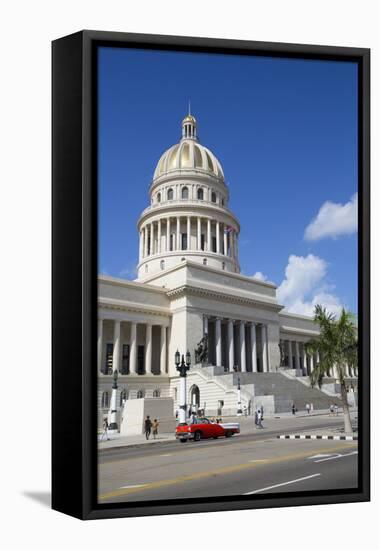 Capitol Building with Classic Old Car, Old Town, Havana, Cuba-Richard Maschmeyer-Framed Premier Image Canvas