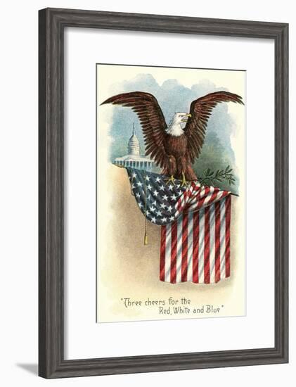 Capitol, Eagle and Flag-null-Framed Art Print