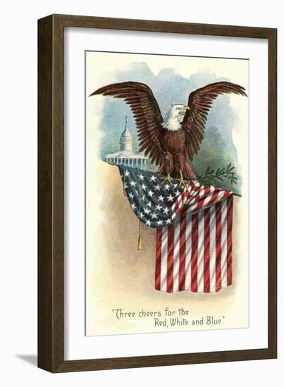 Capitol, Eagle and Flag-null-Framed Art Print