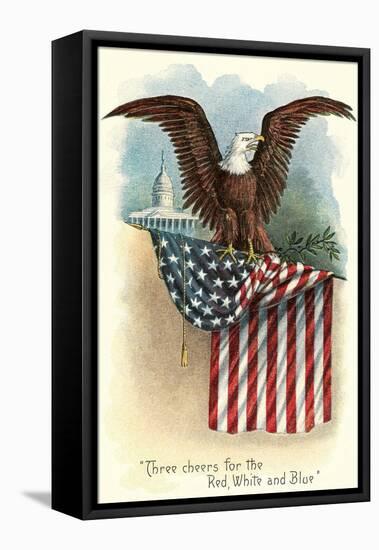 Capitol, Eagle and Flag-null-Framed Stretched Canvas