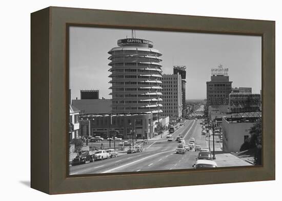 Capitol Records Building on Hollywood Street-Philip Gendreau-Framed Premier Image Canvas