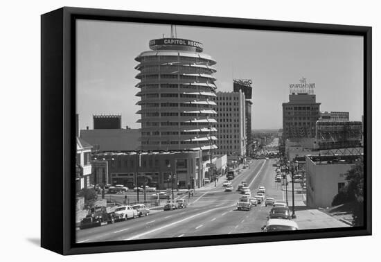 Capitol Records Building on Hollywood Street-Philip Gendreau-Framed Premier Image Canvas