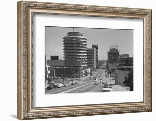 Capitol Records Building on Hollywood Street-Philip Gendreau-Framed Photographic Print