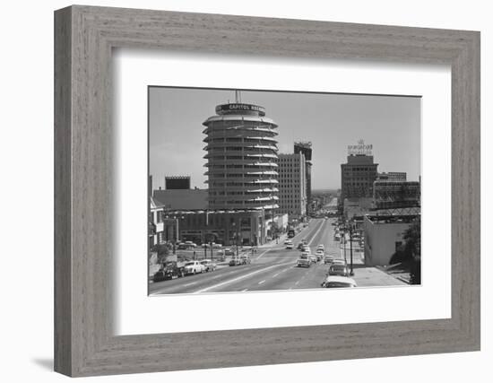 Capitol Records Building on Hollywood Street-Philip Gendreau-Framed Photographic Print