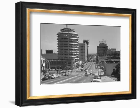 Capitol Records Building on Hollywood Street-Philip Gendreau-Framed Photographic Print