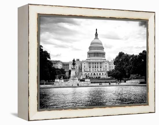 Capitol Reflecting Pool and the Capitol Building, US Congress, Washington D.C, District of Columbia-Philippe Hugonnard-Framed Premier Image Canvas