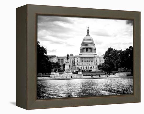 Capitol Reflecting Pool and the Capitol Building, US Congress, Washington D.C, District of Columbia-Philippe Hugonnard-Framed Premier Image Canvas