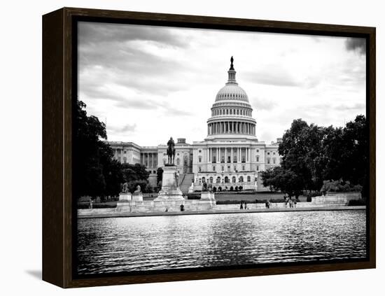 Capitol Reflecting Pool and the Capitol Building, US Congress, Washington D.C, District of Columbia-Philippe Hugonnard-Framed Premier Image Canvas