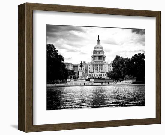 Capitol Reflecting Pool and the Capitol Building, US Congress, Washington D.C, White Frame-Philippe Hugonnard-Framed Premium Giclee Print