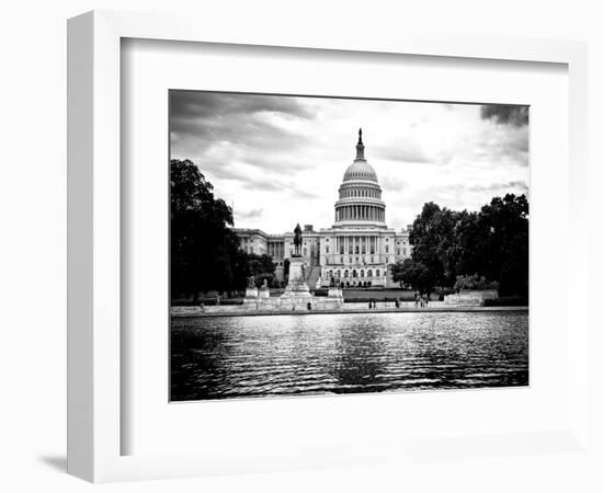 Capitol Reflecting Pool and the Capitol Building, US Congress, Washington D.C, White Frame-Philippe Hugonnard-Framed Premium Giclee Print