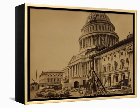 Capitol under Construction, Washington, D.C., c.1863-Andrew J^ Johnson-Framed Stretched Canvas