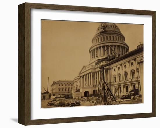 Capitol under Construction, Washington, D.C., c.1863-Andrew J^ Johnson-Framed Photo