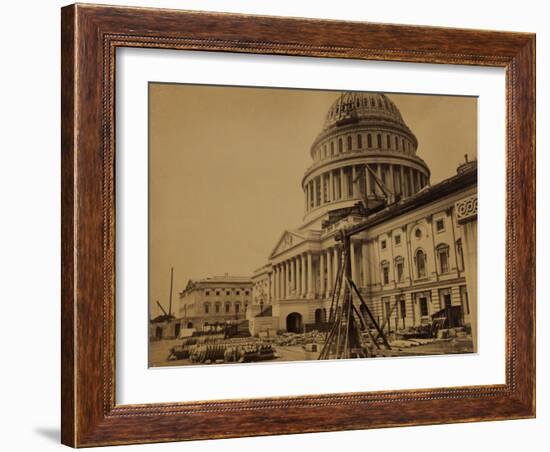 Capitol under Construction, Washington, D.C., c.1863-Andrew J^ Johnson-Framed Photo