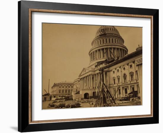 Capitol under Construction, Washington, D.C., c.1863-Andrew J^ Johnson-Framed Photo