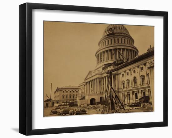 Capitol under Construction, Washington, D.C., c.1863-Andrew J^ Johnson-Framed Photo